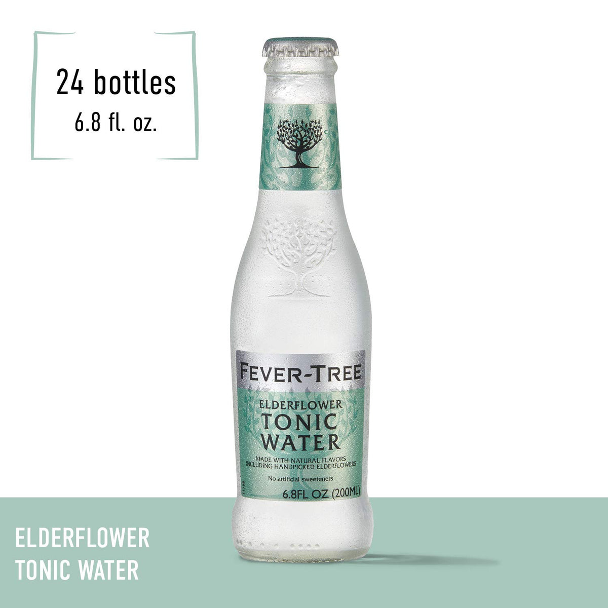 Fever-Tree Elderflower Tonic Water 200ml Glass Bottle Pack of 24