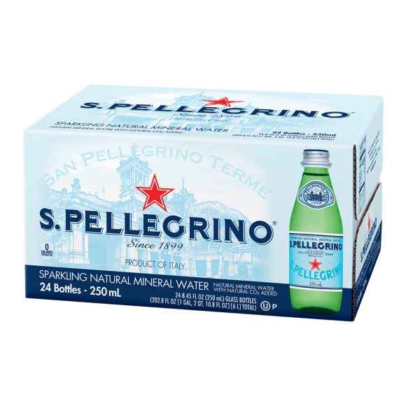 San Pellegrino Sparkling Mineral Water 8.4 oz Glass Bottle Pack of 24