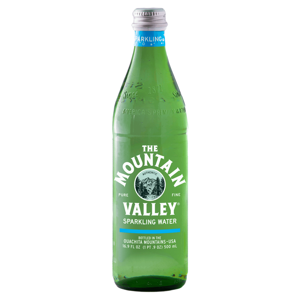 Mountain Valley Sparkling Water 500 ml Glass Bottles Pack of 12