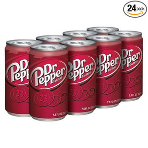 Dr Pepper Soda 7.5oz Small Mini Cans Pack of 24