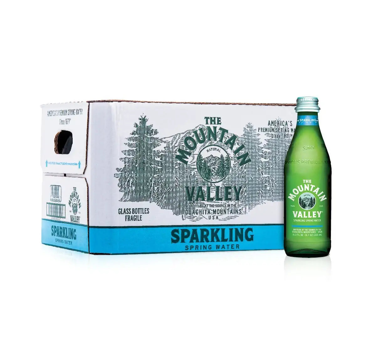 Mountain Valley Sparkling Water 330 ML Glass Pack of 24
