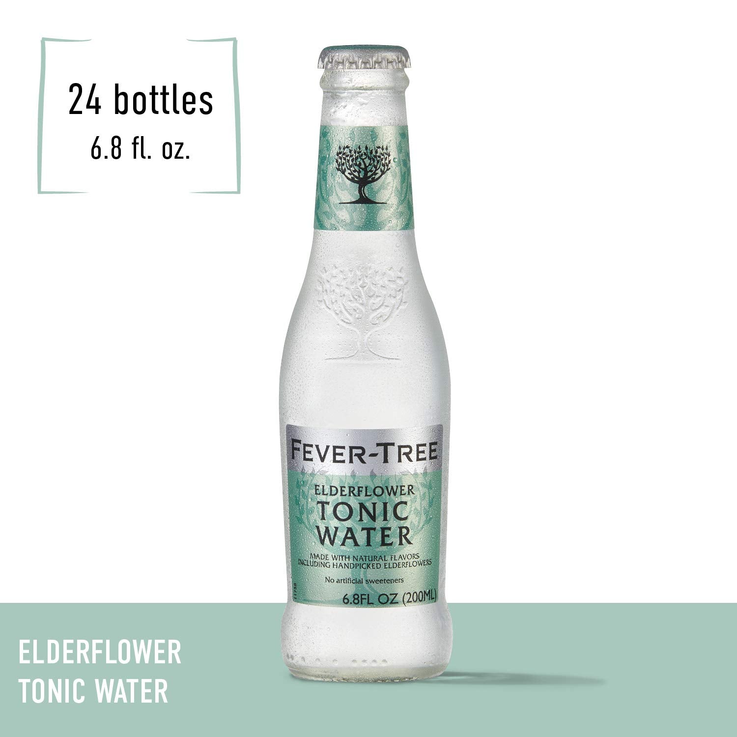 Fever-Tree Elderflower Tonic Water 200ml Glass Bottle Pack of 24