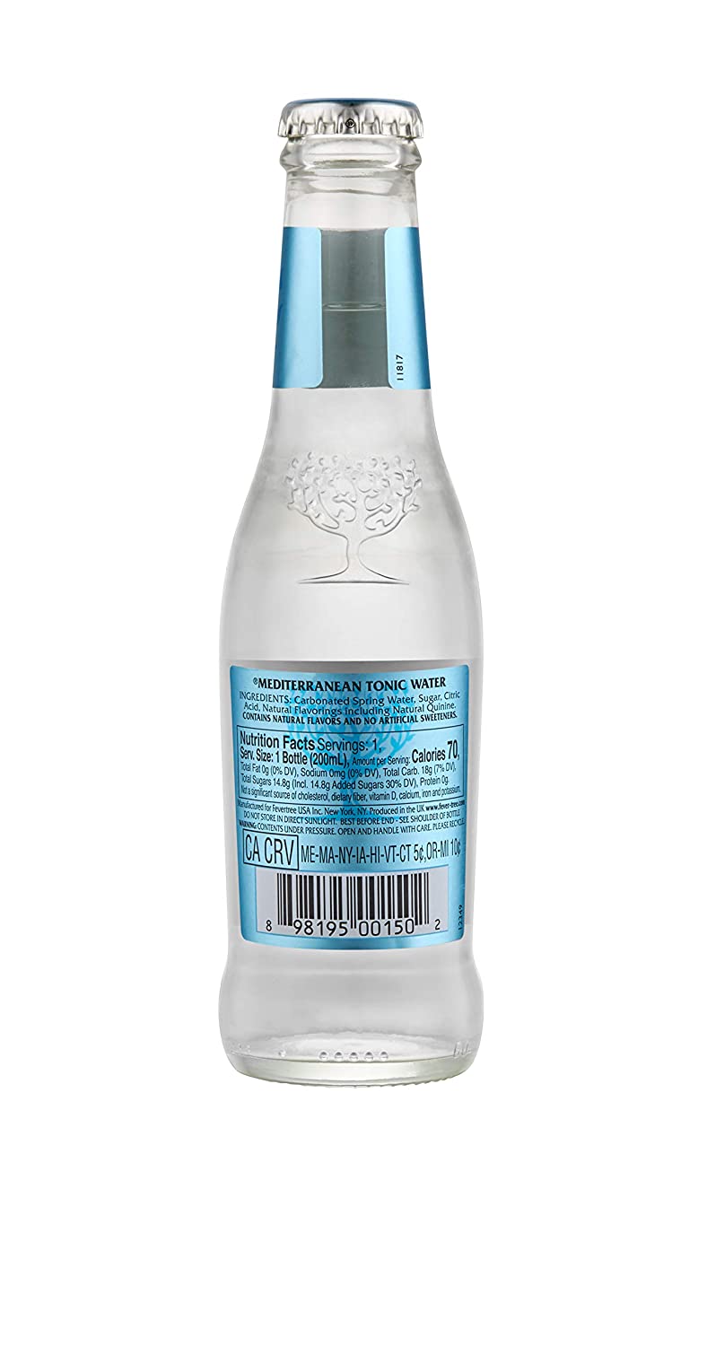 Fever-Tree Mediterranean Tonic Water 200ml Glass Bottle Pack of 24