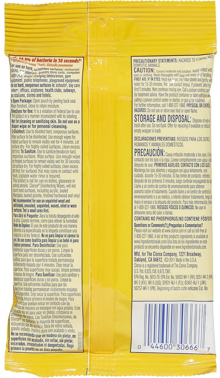 Clorox Disinfecting Wipes Citrus Blend - 9 CT- 12 pack