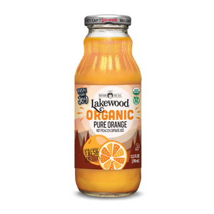 Lakewood Organic Orange Fresh Pressed 100% Pure Juice 12.5 oz Glass Bottle Pack of 12
