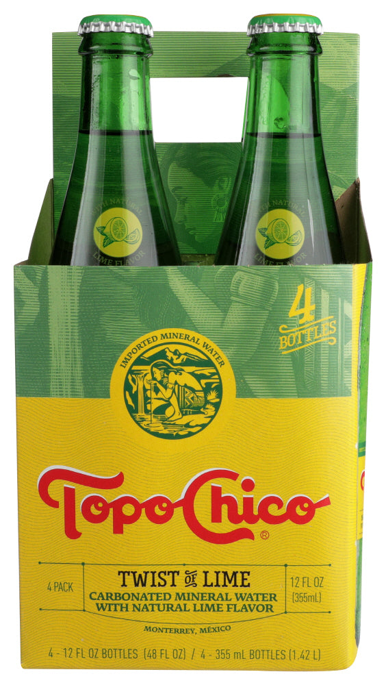 Topo Chico Sparkling Mineral Water Glass Bottles, 12 fl oz, 12 Pack