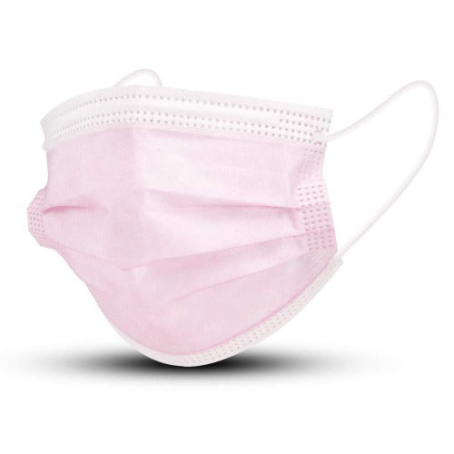 Pink Pvc Mask FDA Approved 3 Layer Pink Disposable Face Mask Pack of 50 – QPLASH.COM