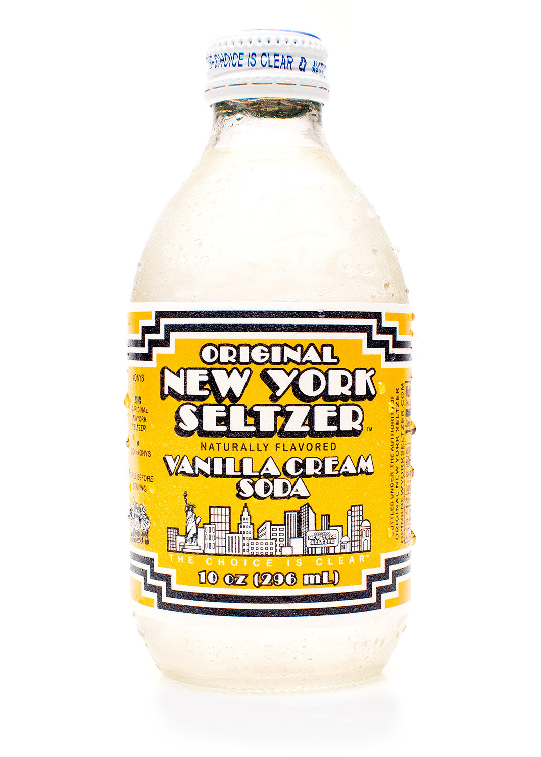 Original New York Seltzer Vanilla Cream Soda 10 oz Glass Bottle Pack of 12
